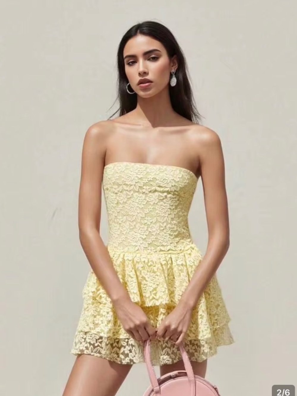 NEW Super Soft LIGHT Yellow Lace Dress